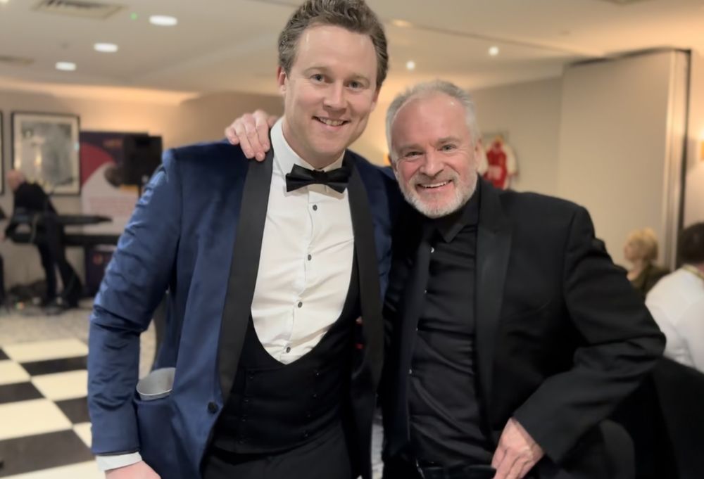Richard Kettle with comedian Bobby Davro at a black-tie event