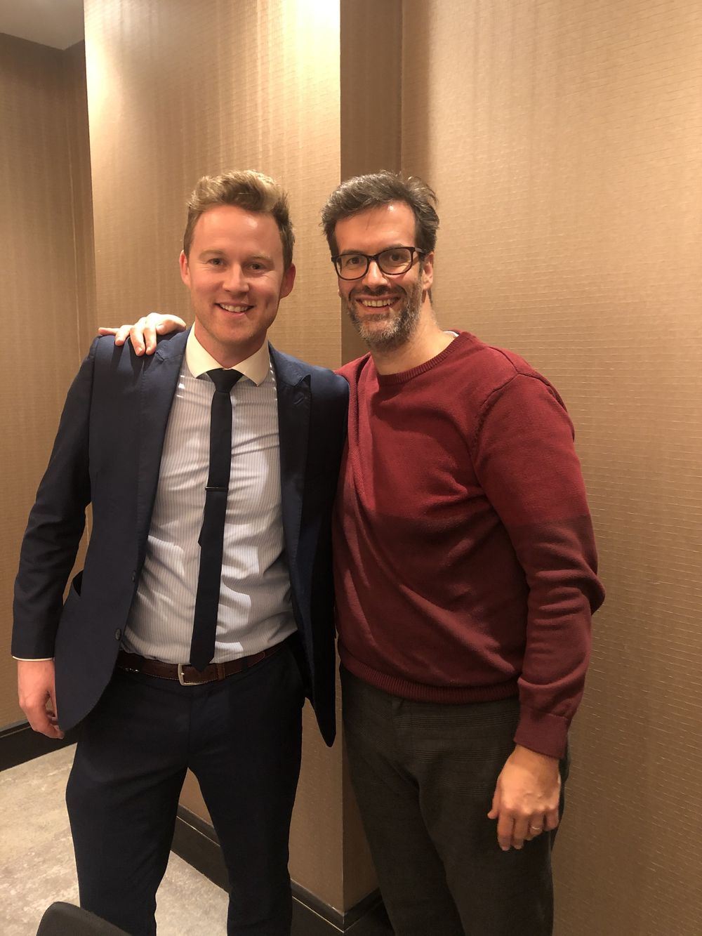 Richard Kettle with comedian Marcus Brigstocke